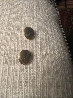 Round Gold Tone Button Accent Pair